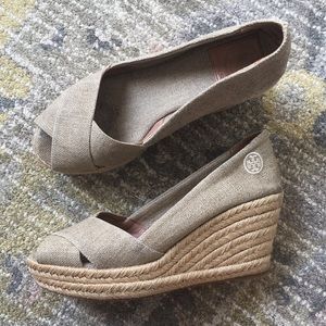 Tory Burch ♥️ linen espadrille wedges